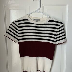 Charlotte Russe Knitted Short Sleeve Top